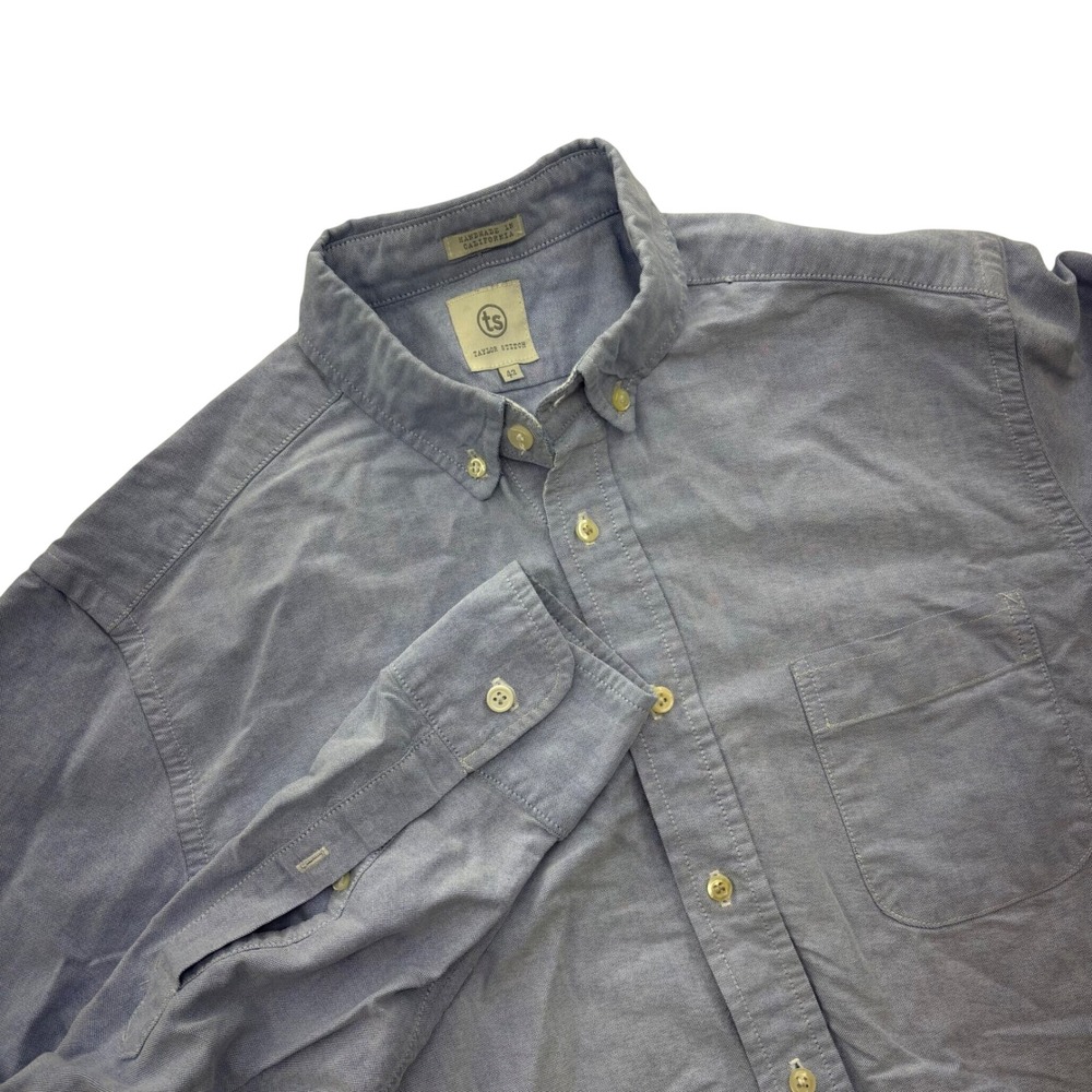 Taylor Stitch The Jack Blue Oxford Button Down Shirt Mens 42 Large Handmade CA